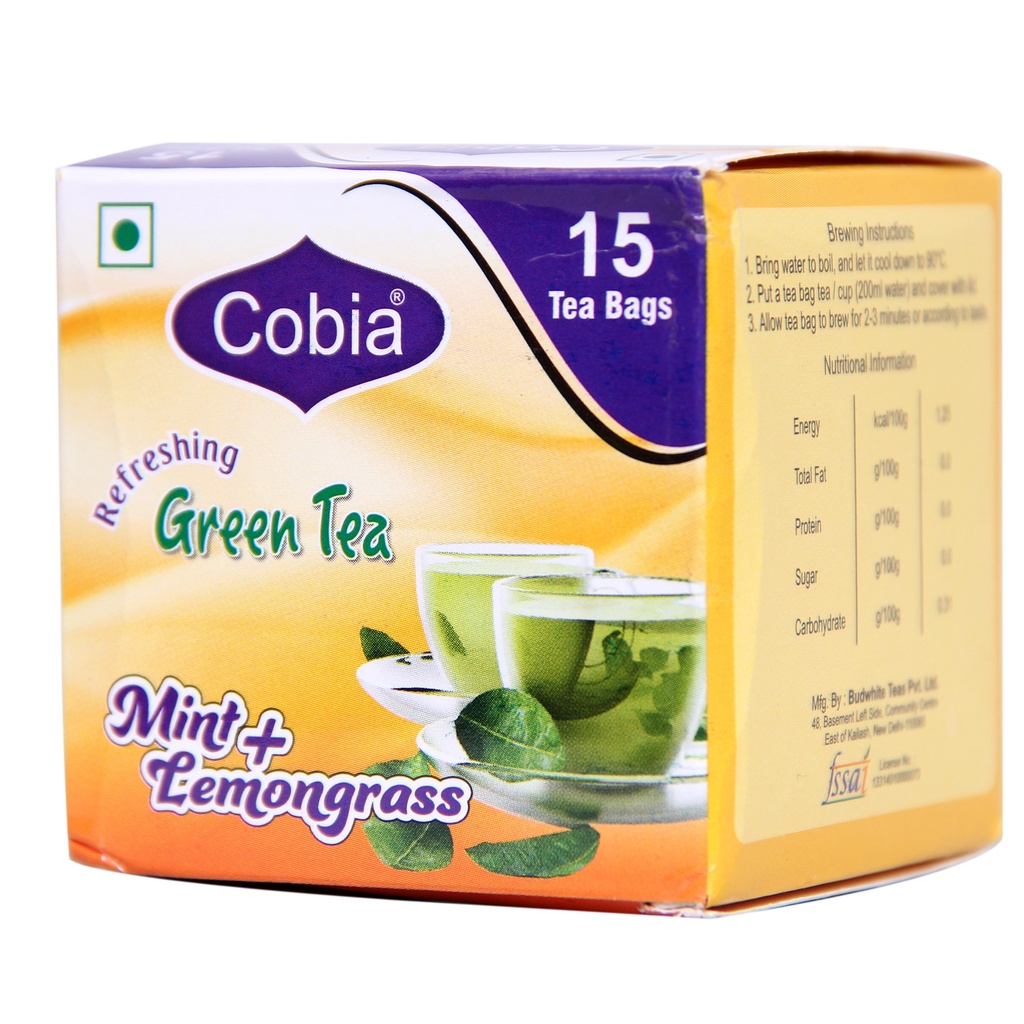 Cobia Green Tea (Mint + Lemongrass) 30 Tea Bags